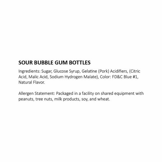 Gerrit J. Verburg Sour Gummi Bubble Gum Bottles Candy - 1 lb.