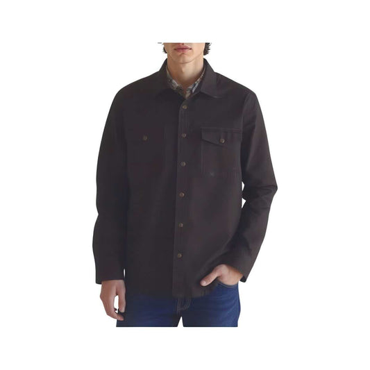 North River Men's Waxed Ranch Jacket with Brushed Cotton Lining, Dark Brown