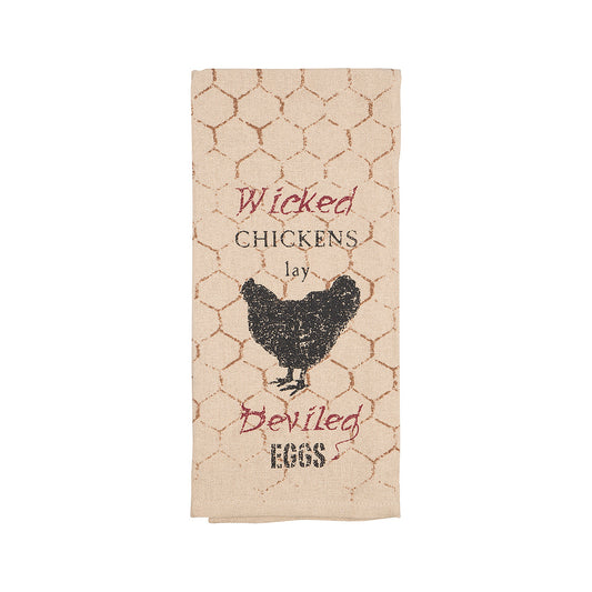 Wicked Chickens Lay Deviled Eggs Kitchen Towel
