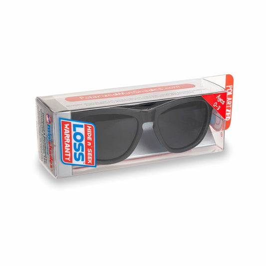 Kids' Mini Shades Polarized Black Satin Sunglasses - Ages 0-3