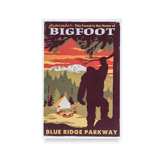 Lantern Press Blue Ridge Parkway Home of Bigfoot Postcard