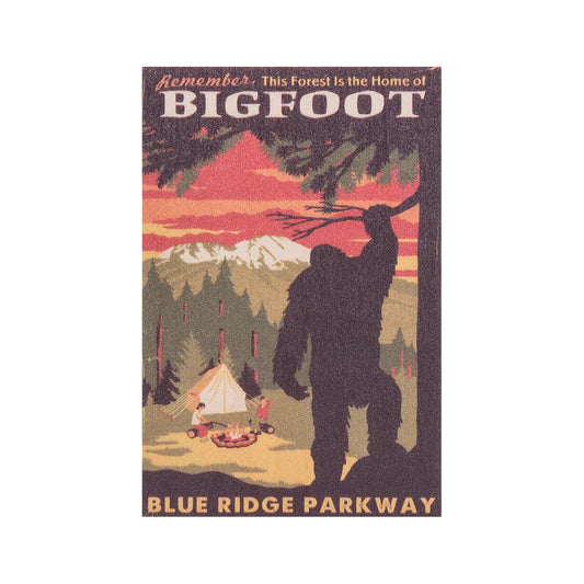 Lantern Press Bigfoot Blue Ridge Parkway Wood Magnet