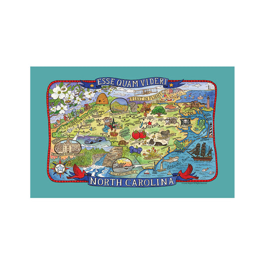 Kay Dee North Carolina State Map Towel