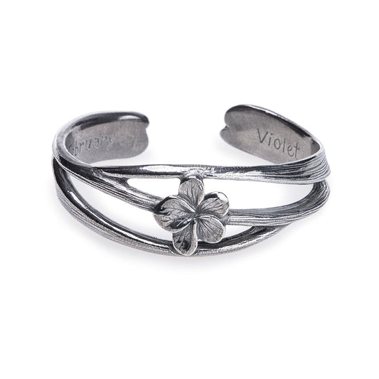 Salisbury Silver and Pewter Nouveau Flower of the Month Bracelet Jan