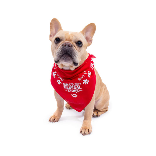 Mast Store Paw Print Dog Triangle Bandana Red
