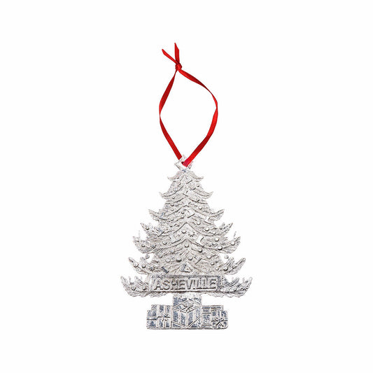 Pewter Asheville Christmas Tree Ornament
