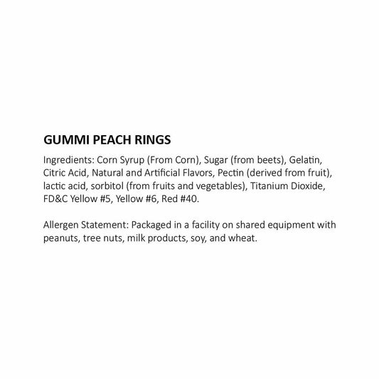 Albanese Gummi Peach Rings Candy - 1 lb.