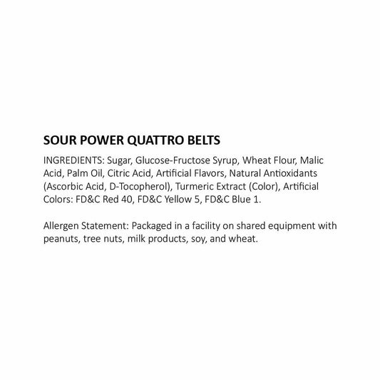Sour Power Quattro Belts Candy - 1 lb.