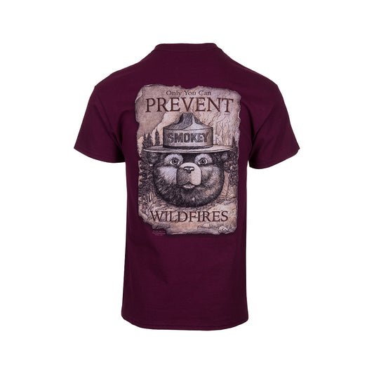 Smokey Scroll Graphic Short Sleeve T-Shirt Maroon