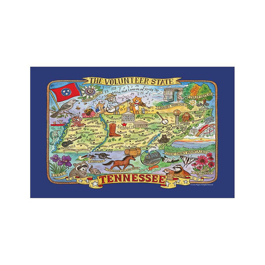 Kay Dee Adventure Destinations Tennessee Map Kitchen Towel