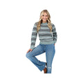 Old Ranch Women's Alpine Whisper Jacquard Knit Striped Sweater, Silverpine