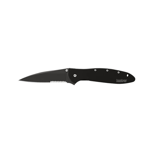 Kershaw Knives Leek Black Serrated Knife Blk Alum