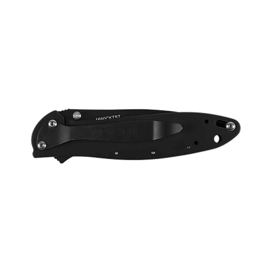 Color swatch for Kershaw Knives Leek Black Serrated Knife in Blk Alum