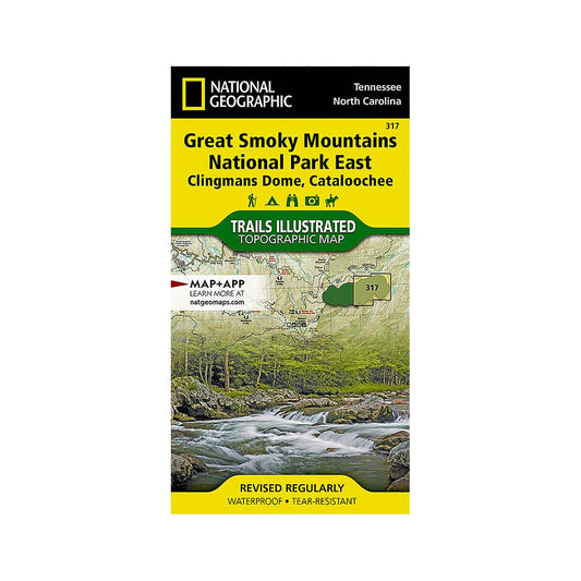 Great Smoky Mountains National Park East: Clingmans Dome and Cataloochee Map