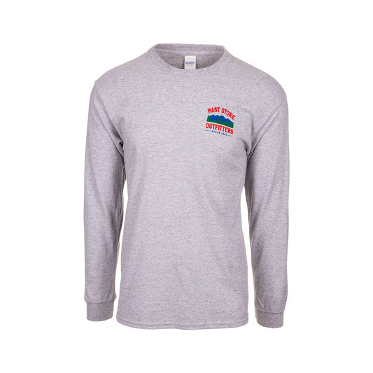 Mast Store Outfitters Logo Long Sleeve T-Shirt Sports Grey
