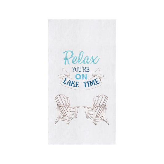 Relax You're On Lake Time Flour Sack Towel