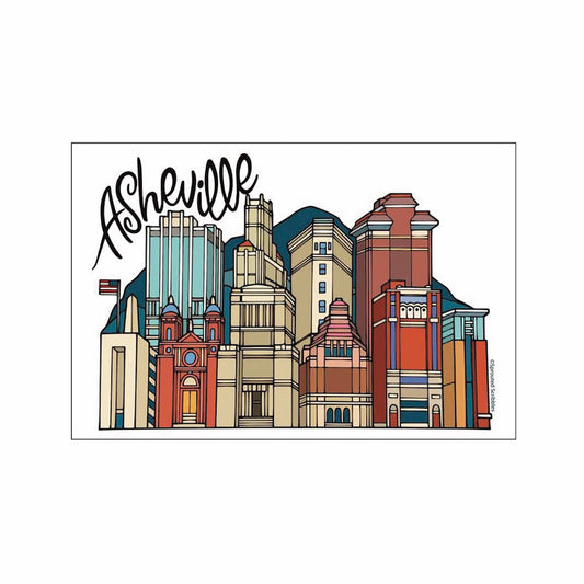 Asheville City Skyline Postcard