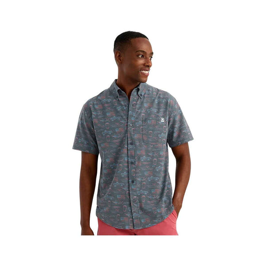 Huk Men's Kona Print Short Sleeve Button-Up Shirt