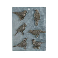 Creative Co-Op Pewter Bird Magnets - Set of 6