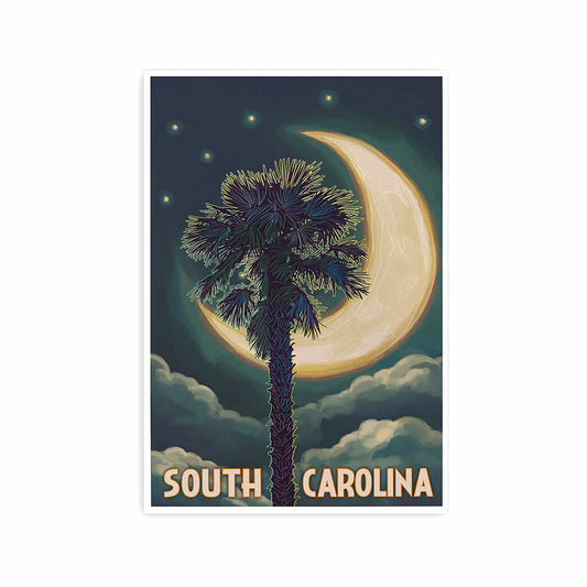Lantern Press South Carolina Palmetto Moon Postcard