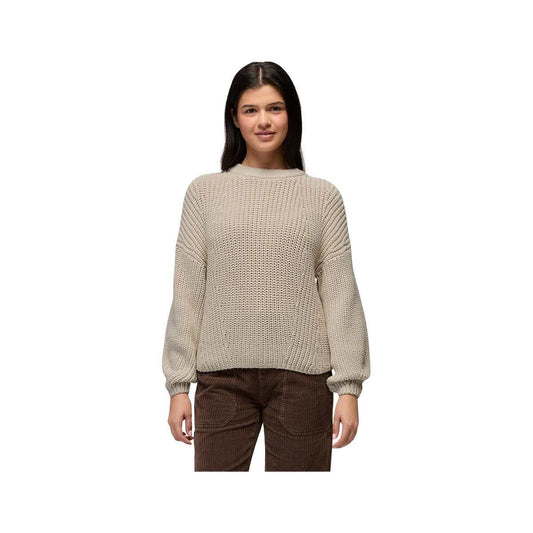 prAna Women's Sunday River Crewneck Sweater, Beach Pebble