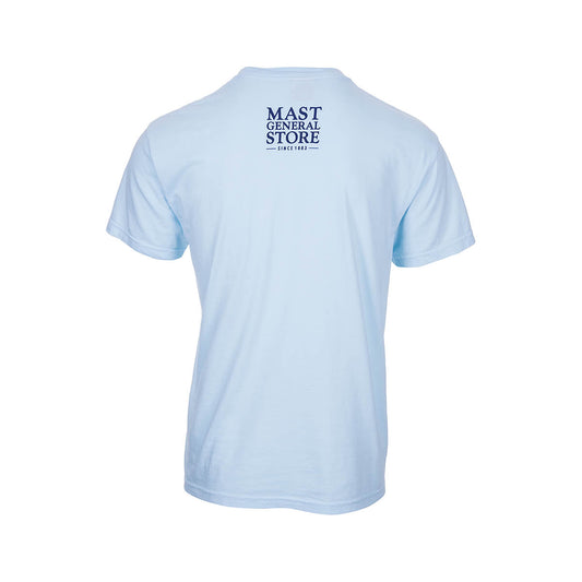 Color swatch for Mast General Store Columbia Flag Short Sleeve T-Shirt in Chambray