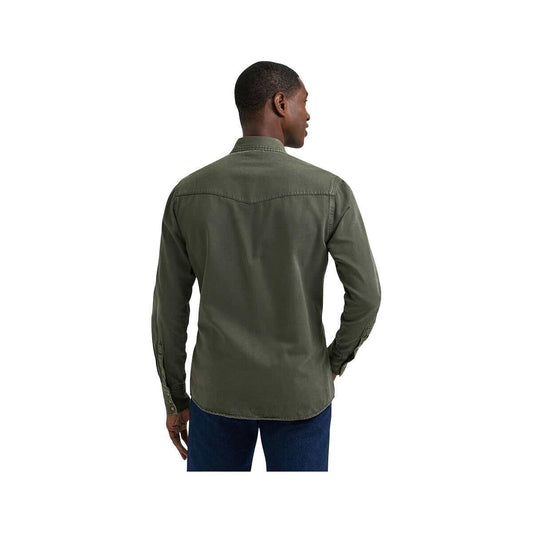 Wrangler Men's Colorwash Denim Long Sleeve Western Snap Shirt