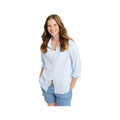 L.L.Bean Women's Seacoast Seersucker Big Long Sleeve Button Up Shirt