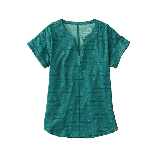 L.L.Bean Women's Short-Sleeve Splitneck Streamside T-Shirt - Curvy