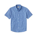 L.L.Bean Men's Comfort Stretch Performance Seersucker Plaid Short Sleeve Shirt