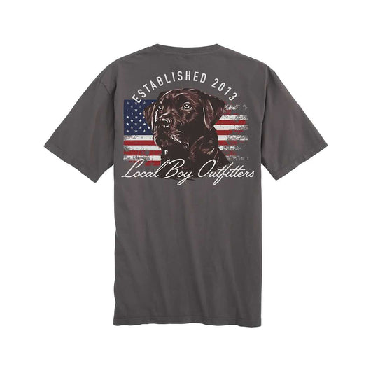 Local Boy Outfitters Men's Patriotic Pup Short Sleeve T-Shirt