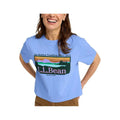 L.L.Bean Women's Sunwashed Short Sleeve Crop Boxy Logo T-Shirt