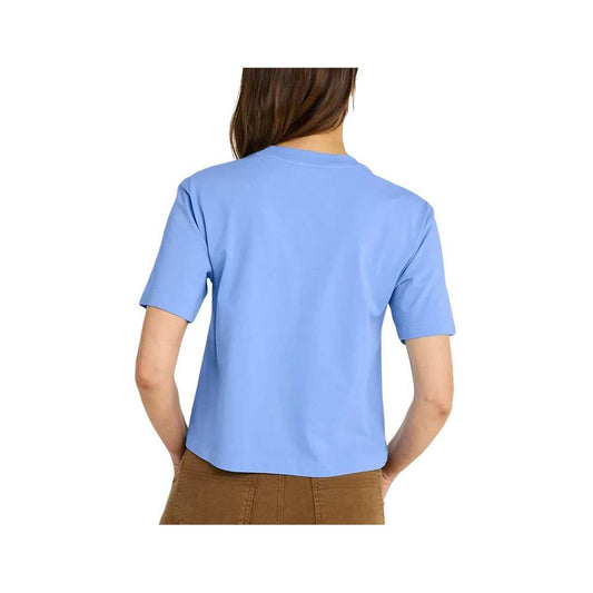 L.L.Bean Women's Sunwashed Short Sleeve Crop Boxy Logo T-Shirt
