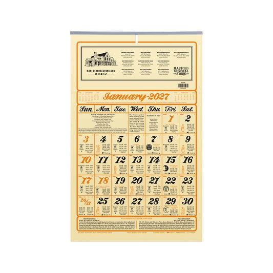 Mast General Store Cream 2027 Wall Calendar