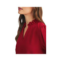 JODIFL Women's Crinkled Solid 3/4 Sleeve Top