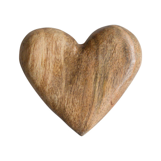 Hand-Carved Mango Wood Heart