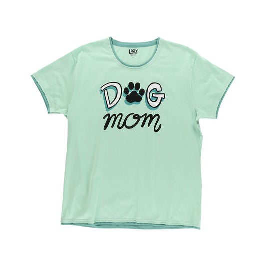 LazyOne Women's Dog Mom Regular Fit Short Sleeve PJ T-Shirt