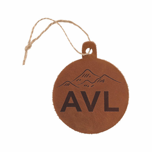 Asheville Round Leather Ornament
