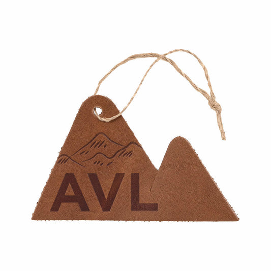 Asheville Mountain Shape Leather Ornament