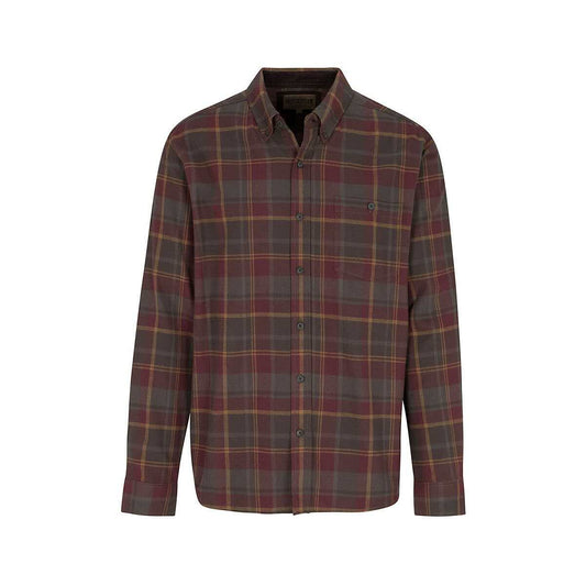 North River Men's Brushed Cotton Long Sleeve Button Down Shirt, Brown Stone