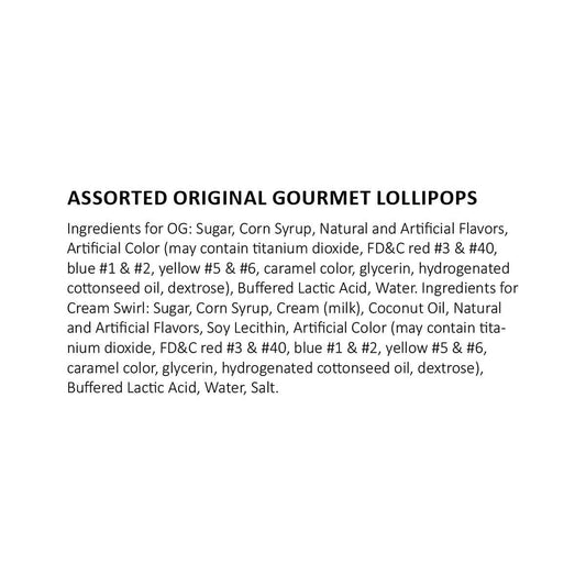 Assorted Original Gourmet Lollipops Candy - 1 lb.