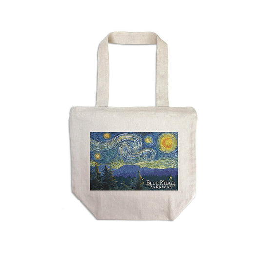 Lantern Press Blue Ridge Parkway Starry Night Tote Bag