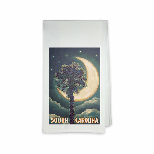Lantern Press South Carolina Palmetto Moon Tea Towel