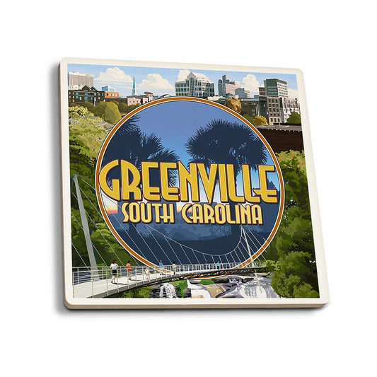 Lantern Press Greenville Montage Coaster