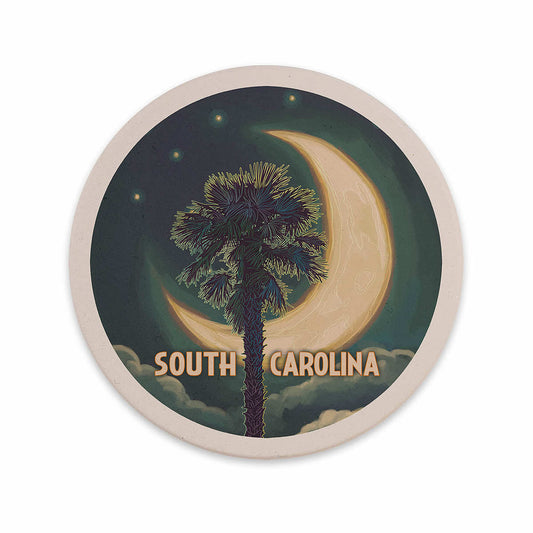 Lantern Press South Carolina Palmetto Moon Car Coaster
