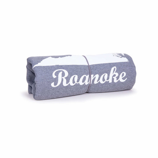 Roanoke Virginia Sweatshirt Blanket Grey