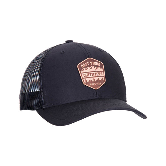 Mast Store Outfitters Leather Badge Trucker Hat Black