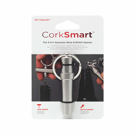 Keysmart CorkSmart Keychain Wine & Bottle Opener Stainless