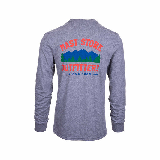Mast Store Outfitters Mountain Tri-Blend Long Sleeve T-Shirt Grey Frost