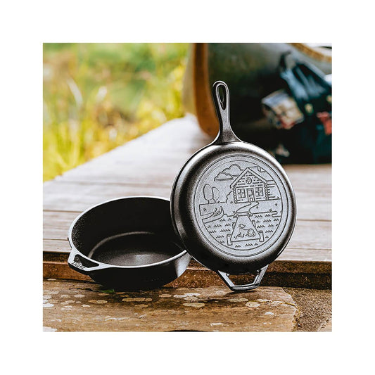 Lodge Wanderlust 3.2-Quart Cast Iron Cabin Combo Cooker